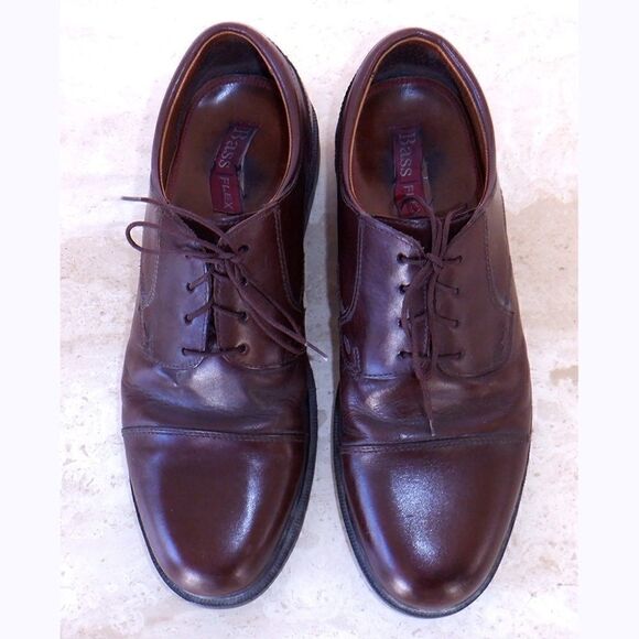 Bass flex dark brown leather dress shoes